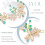 IYOU Cristal De Mariée Cheveux Vigne Vert Strass Mariage Bandeau Feuille Perles Casque Bal de Promo Faire la Fête Accessoires po
