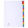 EXACOMPTA Jeu d'intercalaire alphabétique 20 positions en carte blanche 170g, onglets Mylar® A4