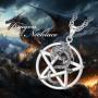 INFUSEU Collier Viking pour Homme, Pendentif Arbre De Vie Yggdrasil En Argent 925 Bijoux Loup Celtique Viking Loup Fenrir Valknu