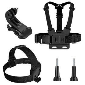 Fulushouxi 5-en-1 Accessoires Kit, Harnais de Poitrine, Fixation Harnais Tete Bandeau, Compatible avec Gopro Hero 9 8 7 6 5, Xia