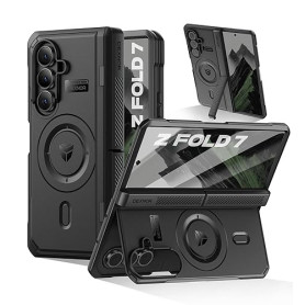 Dexnor Coque Magnetic pour Samsung Galaxy Z Fold 7 avec Double Kickstands&Protecteur Décran Avant&Protection de Charnière, Compa