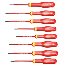 Facom ATD.J8VE Jeu de 8 Tournevis Protwist isolés 1000 Volts pour vis à fente et pour vis cruciformes POZIDRIV 8 Pièces