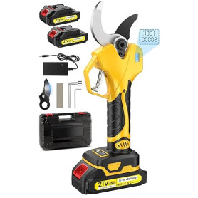 Sécateur Électrique Sans Fil, Secateur Electrique avec 3 Ouvertures de Lame Réglables, 1000w Moteur et L'écran pour Élagage, Séc