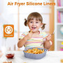Diboniur Plat Air Fryer 5-8 L, 2 Pièces Moule Silicone Air Fryer Accessoires, Base Surélevée, Moule Silicone Réutilisable pour P