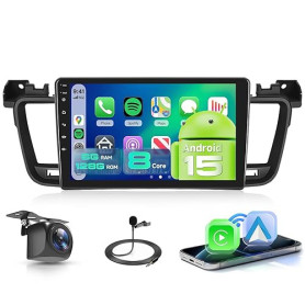 【8 Cœur 6+128G】 pour Peugeot 508 2011-2018 Autoradio avec CarPlay sans Fil Android Auto, Ecran Tactile IPS 9 Pouces avec Radio F