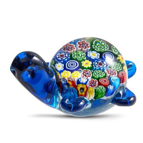 EUSTUMA Figurines de Tortue de mer en Verre soufflé à la Main, Ornement d'animaux Marins pour décoration d'intérieur, Collection