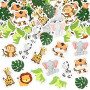 100 Pièces Confettis Animaux de la Jungle, Décoration de Table pour Anniversaire Garçon Fille