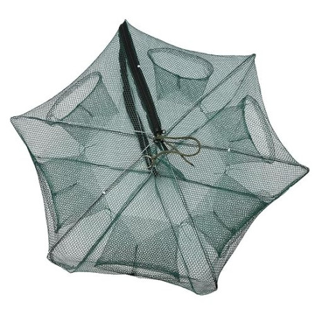 SIXRUN Filet de Pêche Piège Pliable en Nylon, Piège à Poisson pour Attraper du Homard, de L'éperlan, des Ménés, des Crevettes et