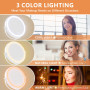 Auxmir Miroir Grossissant Mural 1X/30X, Batterie 3200mAh, 3 Modes Couleur, Bouton Tactile 2 Faces, Miroir Grossissant Lumineux 3