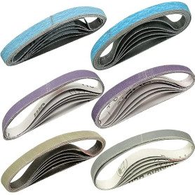 36 pièces 1/2" x 12" Kit de courroies tranchantes de rechange pour aiguiseur de couteaux de travail, ensemble de bandes abrasive