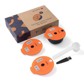 RECAFIMIL Filtre à café réutilisable dosette rechargeable 180 ml compatible avec les machines Tassimo (capsule 180 ml + 2 couver