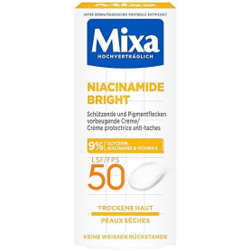 Mixa Niacinamide Bright Crème protectrice et préventive contre les taches pigmentaires SPF 50 Crème anti-taches pigmentaires pou