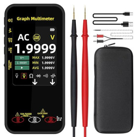BSIDE S500 Multimètre Numérique 20000 Comptes Multimètre Graphique de Poche TRMS 1000V 10A avec Écran Couleur Rotatif, Testeur d
