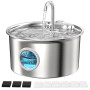 Fontaine Eau Chat INOX: Fontaine Chat Acier Inoxydable Automatique - 2,6L Silencieuse Distributeur d'eau Électrique avec Robinet