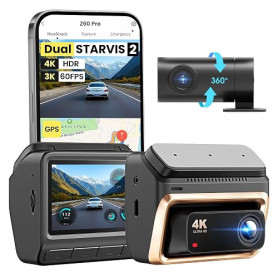 DDPAI Z60 Pro Dashcam Voiture Avant Arrière, 4K+1080P Dual STARVIS 2 HDR, Vision Nocturne AI-ISP, 4G LTE Dash Cam, WiFi 5GHz GPS
