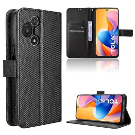 Rojeuinn Coque pour TCL 60 R 5G Protection Case, Étui de Protection Portefeuille Antichoc Premium Fibre -Housse Étui Compartimen