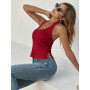 Tankaneo Débardeur sexy pour femme - Col rond - Dos nu - Crop top d'été froncé - Coupe ajustée | Col rond, Dos nu, froncé