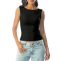 DUOEASE Debardeur Femme Basique Slim Fit Crop Top Femme sans Manches Décontracté Haut Femme Chic Et Elegant Sexy Ete Top