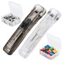 Pince Papier Clip Bureau NOCHME Lot De 2 Distributeur Agrafes Et 100 Clips Réutilisables En Métal Pour Papier, Tickets Et Docume