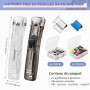Pince Papier Clip Bureau NOCHME Lot De 2 Distributeur Agrafes Et 100 Clips Réutilisables En Métal Pour Papier, Tickets Et Docume
