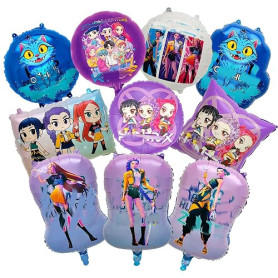 Ballons en aluminium style anime de 10 pièces, Décoration anniversaire garçon fille, Décorations de fête coréennes sympas pour l