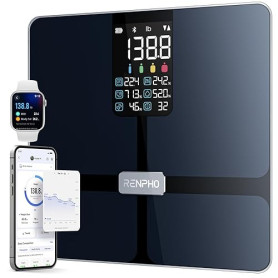 RENPHO Balance Pese Personne avec Grand écran, Balance Impédancemètre ultra précis, Pese Personnes intelligente avec application