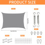 Voile D'Ombrage Rectangulaire,Voile D'ombrage Imperméable Rectangulaire 2x3m,Toile Ombrage Imperméable,Filet Dombrage Rectangle,