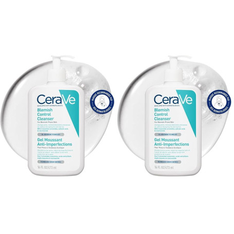 CeraVe - Gel Moussant Anti-Imperfections - Purifie la Peau en douceur et Réduit les Imperfections - Acide Salicylique, Argile Bl