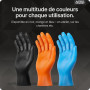 50x PROGRIP Gants nitrile taille XXL Orange [Avec double épaisseur et texture diamantée], Gants nitrile à usage unique pour atel