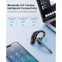 New Bee Casque Mains Libres V5.2 Oreillette Bluetooth Headset Casque d'affaires sans Fil avec Microphone avec Double Annulation