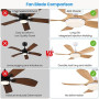 Newday Ventilateur de Plafond avec Lumiere Couleur En Bois, 106cm Ventilateur de Plafond avec Telecommande Silencieux, Dimmable