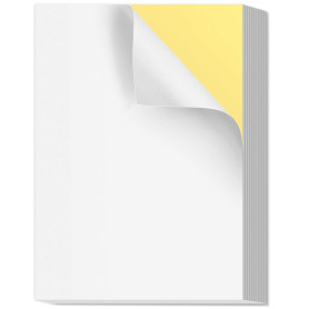 60 Feuilles A4 Autocollant Imprimante papier autocollant imprimante Etiquette Adhésif Blanc parfait pour Imprimante à Jet d'Encr