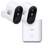 aosu 2K Caméra Surveillance WiFi Extérieure Intérieur sans Fil, Kit 2 Caméras avec aosuBase, sans Abonnement, Autonomie Jusqu’à 