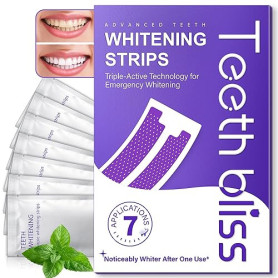 Bande Blanchiment Dentaire Violet, Bandes Blanchissantes pour Dents: 14 Bandes Violettes 7 Paires, Résultat Rapide, Élimine Tach