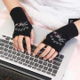 1 paire de gants sans doigts Stray, gants tricotés Stray Gants d'hiver noirs Kpop avec 1 autocollant 3D SKZ et 2 Photocard SKZ,