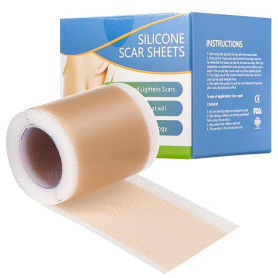 Pansements en silicone pour cicatrices - 4 x 50 cm - En silicone - Respirant - Pour brûlures chirurgicales, chéloïdes, acné, cic