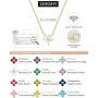 ZHESHY Collier Femme Or Avec Zircone Cubique Trefle A 4 Feuilles Chaine Plaqué Or 14k Imperméable Réglable Personnalisé Fantaisi