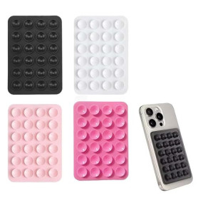 GNALIA Lot De 4 Pièces Coque Ventouse En Silicone (Noir/Blanc/Rose/Rose Clair), Support Téléphone Portable Pour Selfies, Vidéos