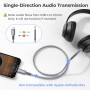 BASESAILOR pour iPhone 17 16 Câble Auxiliaire USB C 1.2M,Type C vers 3.5mm | Câble Adaptateur Audio Aux Stéréo Jack pour Voiture