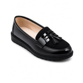 Mocassins Vernis Femme Semelle compensée Confort intérieur Cuir & Pampille