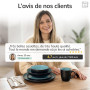 Pure Living Service de table 24 pièces pour 6 personnes – Beau service de table en grès de style méditerranéen pour 6 personnes 