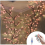 Guirlande de fleurs de cerisier 144 LED, télécommande et 8 modes lumineux | Décoration murale lumineuse, alimentation USB pour b
