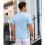 T-shirt d'été en soie glacée pour homme - Manches courtes - Maille fine - Respirant - Coupe ajustée - Col rond
