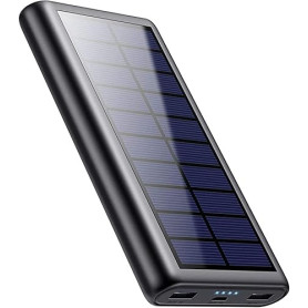 QTshine Batterie Externe Solaire 26800mAh, PD 15W Chargeur Solaire Power Bank Portable, Port USB-C Input & Output pour Une Charg