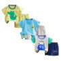 XM-Amigo Ensemble Bébé Garçon et Garçon Enfant, T-Shirt et Short à Manches Courtes, Lot de 3 Ensembles 6 Pièces, Tailles 50 à 13