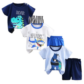 XM-Amigo Ensemble Bébé Garçon et Garçon Enfant, T-Shirt et Short à Manches Courtes, Lot de 3 Ensembles 6 Pièces, Tailles 50 à 13