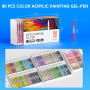 Sonlaryin 90 Couleurs Feutre Acrylique à Pointe Fine de 0.7mm | Stylos Gel Acrylique, Idéal pour Peindre, écrire et créer un Jou