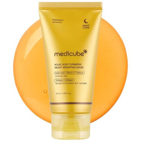 medicube Masque Nuit Curcuma – Peel-Off – Masque enveloppant overnight pour éclat & fermeté – Effet glass-skin au réveil