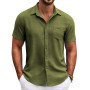 COOFANDY Chemise Homme Manches Courtes Été Loisirs Chemises Hommes Légère Plage Regular Fit Chemise avec Poche Poitrine | Chemis