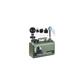 Spopal Douche Portable,[20L&IPX8 Étanche] Kit Douche Camping,avec Seau,Robuste,Durable,10000mAh,Charge Type-C,5 Vitesses,Écran I